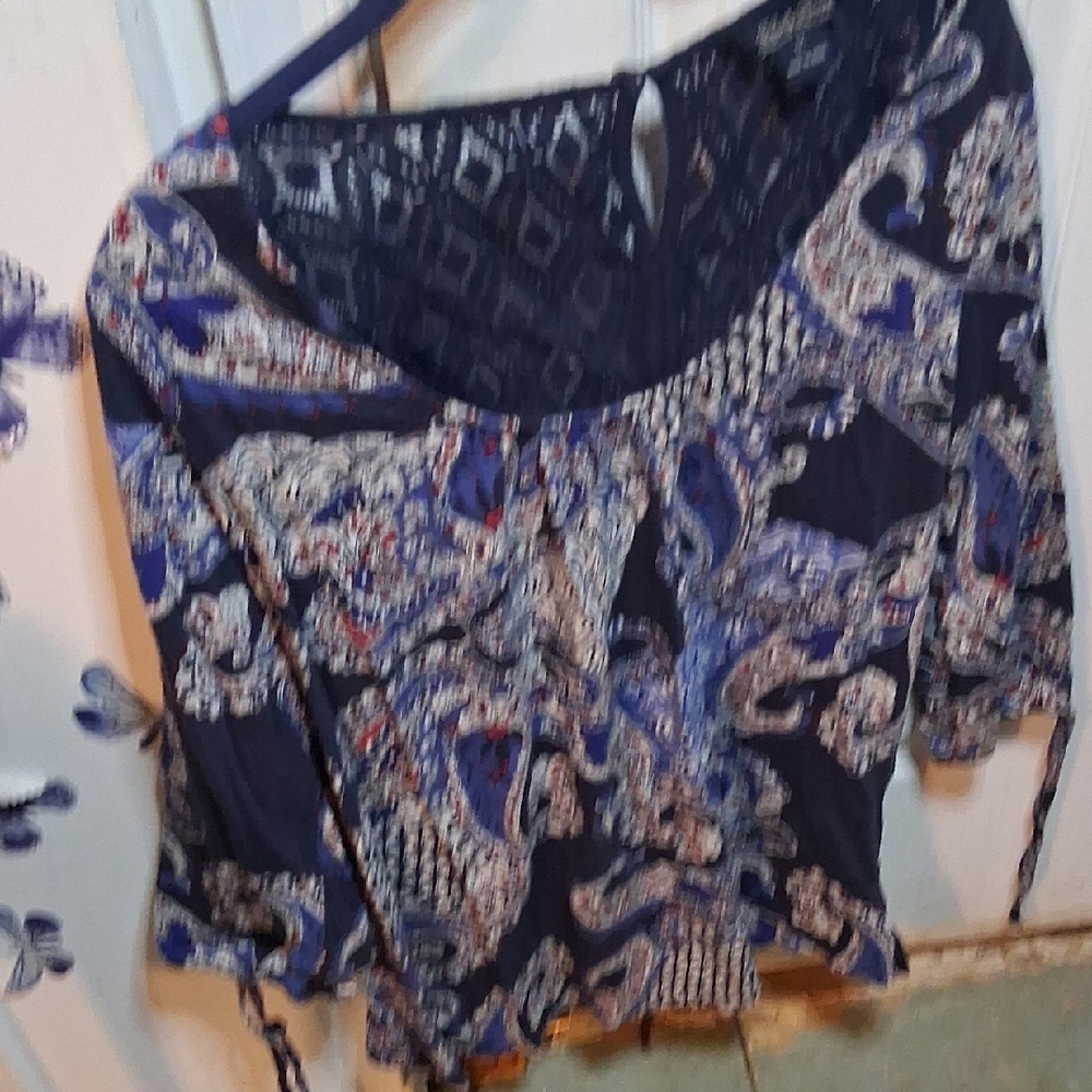 Lucky Brand Blue Paisley Blouse